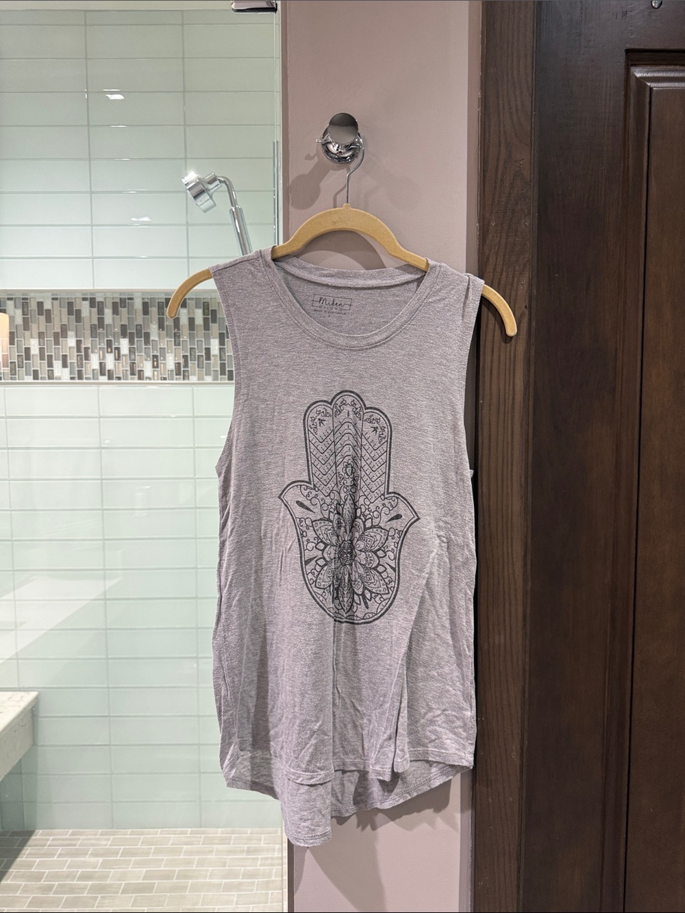 Miken Gray Sleeveless Hamsa Muscle Tee